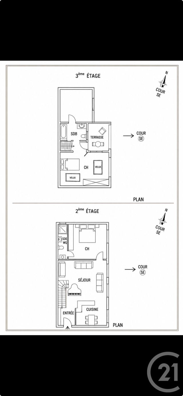 Appartement Duplex à vendre - 4 pièces - 81.04 m2 - PARIS - 75014 - ILE-DE-FRANCE - Century 21 Actif Immobilier