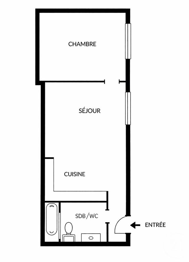 Appartement Studio à vendre - 1 pièce - 28.53 m2 - PARIS - 75005 - ILE-DE-FRANCE - Century 21 Actif Immobilier